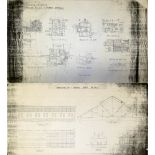 A photocopied engineer’s designs of Bridlington's Engine Shed details, hand drawn by A. R. B., plan