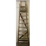 A ten foot painters ladder by Slingsby, marked 'AM43'. Please note this is sold as a decorative item