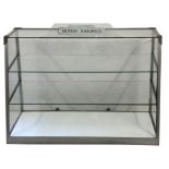 A British Railways three tier provisions alloy and glass display cabinet, height 77cm