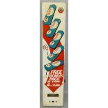 A rectangular 'YZ Spearmint Chewing Gum' wall mounted vending machine, height 90cm.