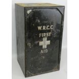 A West Riding County Council (W.R.C.C.) metal First Aid cabinet, with Chatham & Sons Wolverhampton