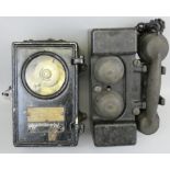 A WWI Military British Army T.M.C MKII bakelite telephone set, together with a Venner Time Switch,