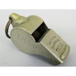 A British Rail (England) nickel plated brass Guards whistle 'THE ACME THUNDERER', owners initials