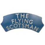 A reproduction alloy head board 'The Flying Scotsman', 100 x 36 cm.