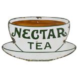A vintage enamel single sided wall mounted sign for Nectar Tea, 53 x 32cm.