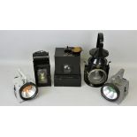 A WWII military Wakefields Birmingham signal lamp 1945, together with a British Rail (M) lamp, a