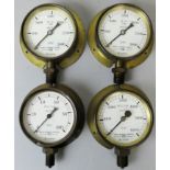 Four pressure gauges by Smith-Dennis Limited of Nottingham, Nos. 1148120, 1159827, 1154521 and