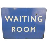 An enamel British Rail (Scotland) sign 'Waiting Room', 45 x 61cm.