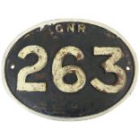 A bridge plate 'GNR 263', 32 x 43cm.