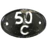 A shedplate 50C, for Selby then Hull Botanic Gardens, when closed in 1959 it had an allocation of 42