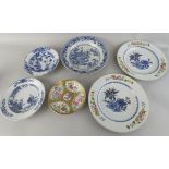 A collection of Chinese plates, Qing dynasty and later, two with polychrome floral decoration (one