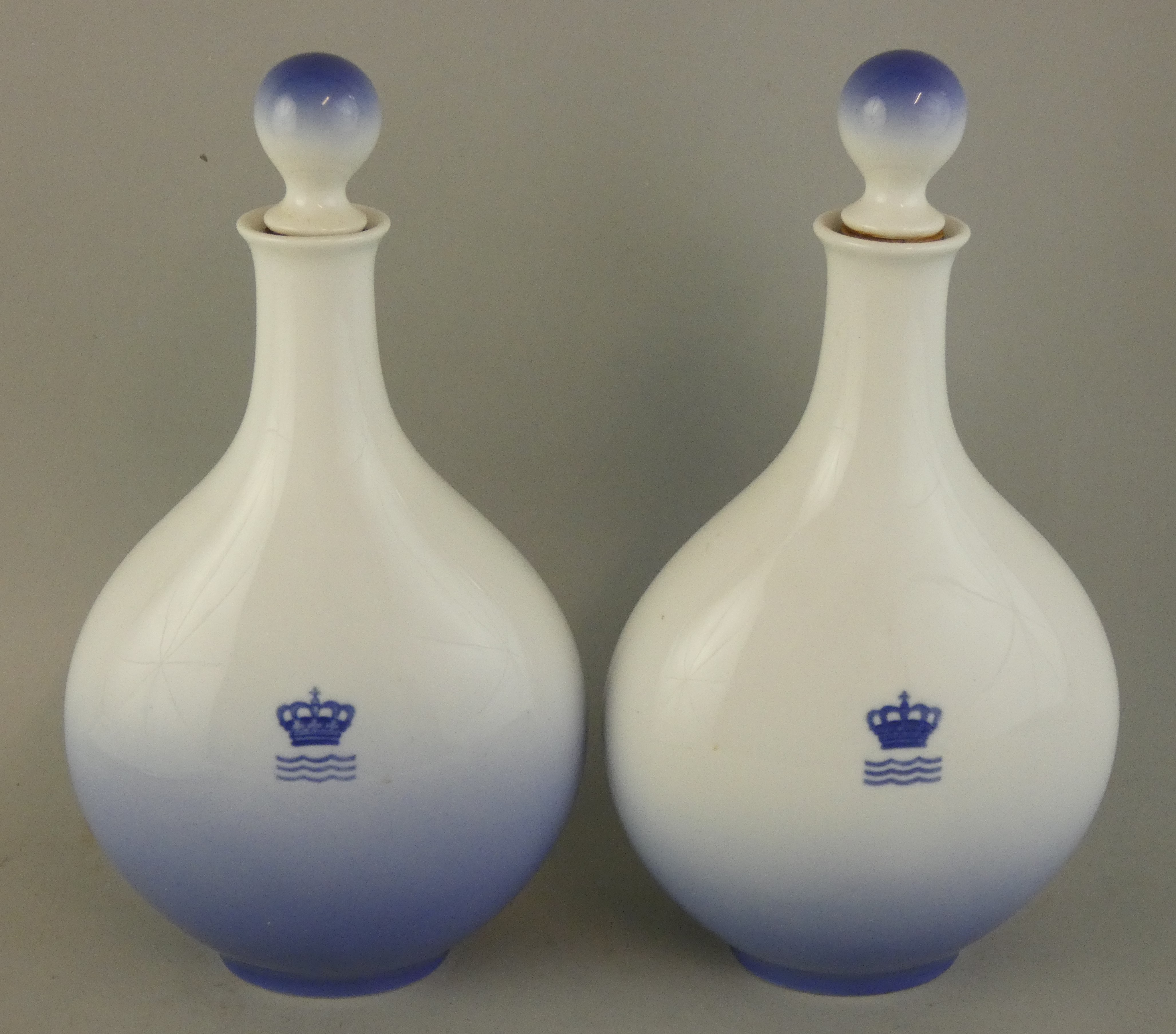 A pair of Royal Copenhagen flasks, depicting Rosenburg Castle, marked to base number Y378 NTX, - Image 2 of 2