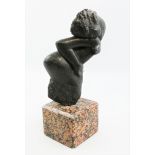 John Taulbut, (b.1934), abstract lady, c.1995, Polyphant stone, signed, mounted on a granite plinth,