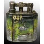 Ben Shillingford for Alfred Dunhill, a service size aquarium lighter, circa 1950s, reverse etched