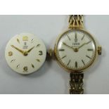 Tudor, a 9ct gold ladies manual wind wristwatch, Birmingham 1963, the silvered dial signed Tudor