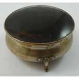 A silver and tortoiseshell trinket box, by Walker & Hall, Birmingham 1930, with hinged cover