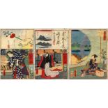 Yoshitora (Japanese, active c.1840 - 1880), 10th century beauty Sei Shonagon, woodblock print, 34