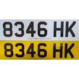 A cherished registration number, 8346 HK, on retention, purchaser to pay for the transfer. HK 1