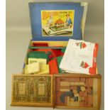 A set of Richters Anchor wooden building blocks in wooden box, together with a boxed Bayko