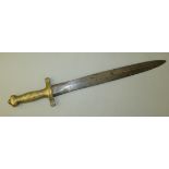 A French model 1831 infantry sword or Gladius, marked Coulaux Freres to the Ricasso with a brass