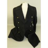 A Royal Navy Officer's moleskin greatcoat, with Queen's Crown buttons.