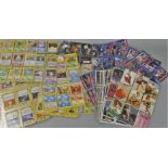 A collection of predominantly Pokémon trading cards to include loose and sleeved, together with a '