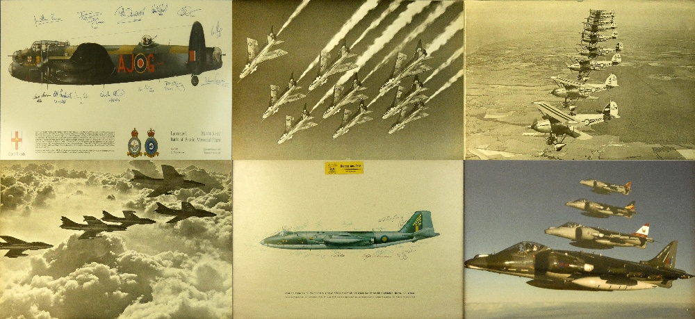 A quantity of aviation prints and photographs, including City of Lincoln Lancaster I Battle of