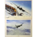 Two framed prints depicting De Havilland Mosquitos, "Breakout" by Ivan Berryman limited edition