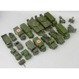 A quantity of unboxed and playworn military-related die-cast vehicles, to include Matchbox; No. K-