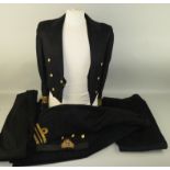 Royal Navy Lieutenant Commander's moleskin uniform, comprising two pairs of trousers, No. 1