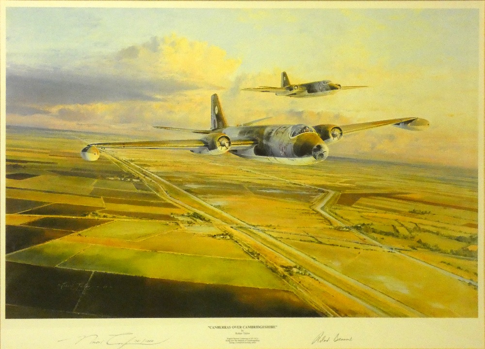 Four limited edition signed and framed aviation prints, including "Canberras over Cambridgeshire", - Image 12 of 22