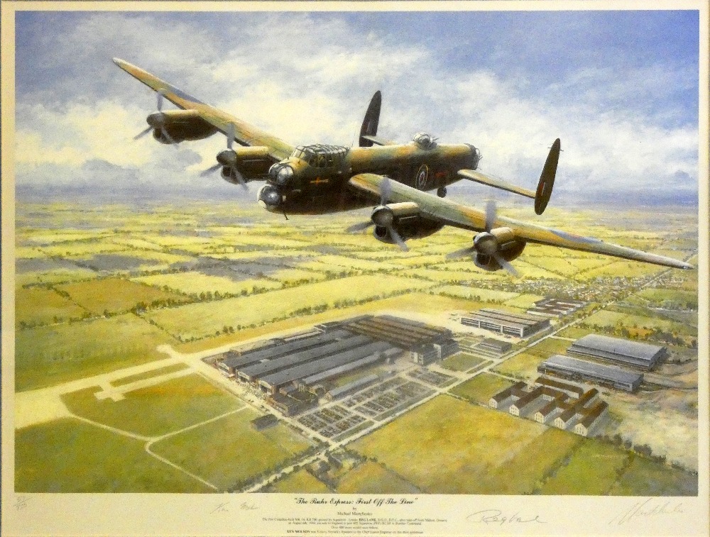 Lancaster Bale Out by Frank Wootton framed limited edition print, No. 809/850, signed by Norman - Image 6 of 7