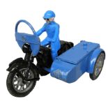 A boxed die-cast Benbros 'Qualitytoys' model of an RAC Motor Cycle Patrol, in black and blue livery,