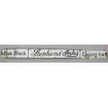 A vintage vitreous enamel advertising sign for Stephens Inks 'Blue Black Writing Ink', by Willing
