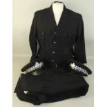 A Lancashire constabulary inspector's barathea uniform jacket, together with two pairs of trousers