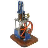 A scratchbuilt James Combe "Stuart Engineering Model" air driven steel and brass model table engine,