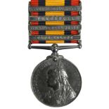 A Queen's South Africa Medal 3rd type, with bars to South Africa 1901, Transvaal, Orange Free