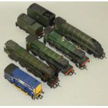 Five model railway locomotives to include a boxed Bachmann 0-6-0 09 Diesel Shunter, Tri-ang R259
