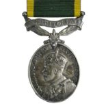 A George V Territorial for Efficient Service Medal, named to 753119 Gunner J. Parrott Royal