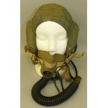 A post war Aertex flying helmet 22c/1391(?), complete with "H" type medium oxygen mask, oxygen