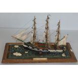 G. Pearson, Hull, a wooden scratch-built model of SWAN trapped in the Davis Straits ice pack in 1836