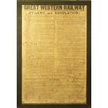 A Great Western Railway By-Laws and Regulations poster, circa 1926, in darkwood frame, 82 x 56cm.