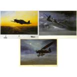 Three aviation prints including "Calling Starlight", by Philip West signed by the artist and John