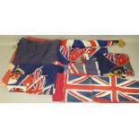 A quantity of Union Jack ephemera, including flags, pennants and marching flagpole (qty).