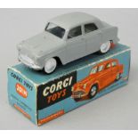 Corgi - a boxed model of a No. 201M Austin Cambridge Saloon, with working mechanical mechanism, grey