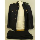 A Royal Marines No. 1 dress uniform jacket and trousers with Queen's Crown buttons, Lt. Colonel