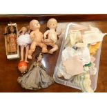 7A pair of B.N.D made in London dolls, together with 'Roddy' English made doll, a talking baby