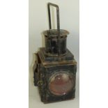 A British Rail (Western) railway lamp, with red lens, height 48cm.