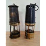 A Richard Johnson, Clapham, Morris Ltd miners lamp, top section numbered 181, bottom 143 and a
