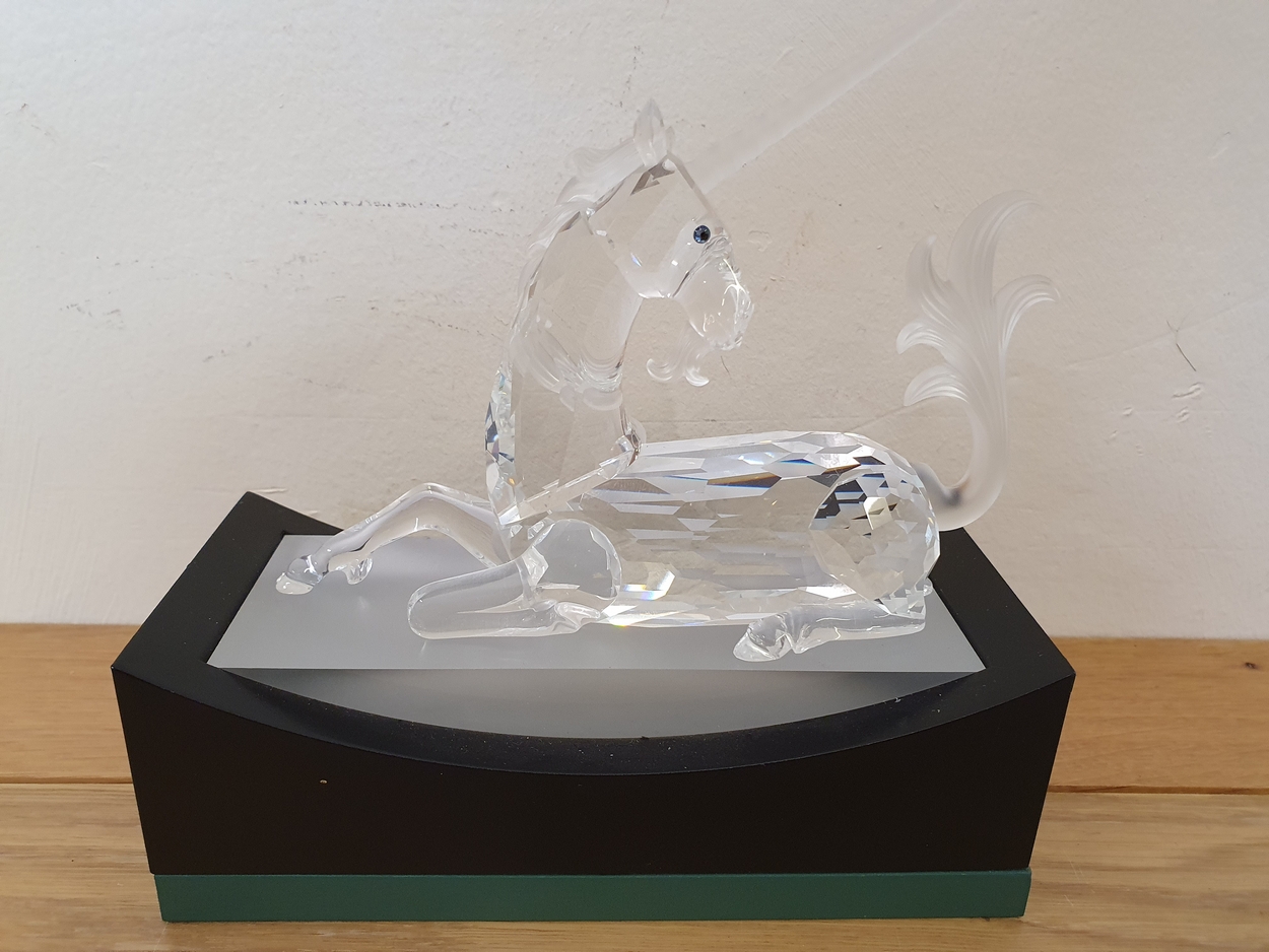 Swarovski; Fabulous Creatures, The Unicorn, 1996, certificate, box, case, stand. - Image 2 of 3